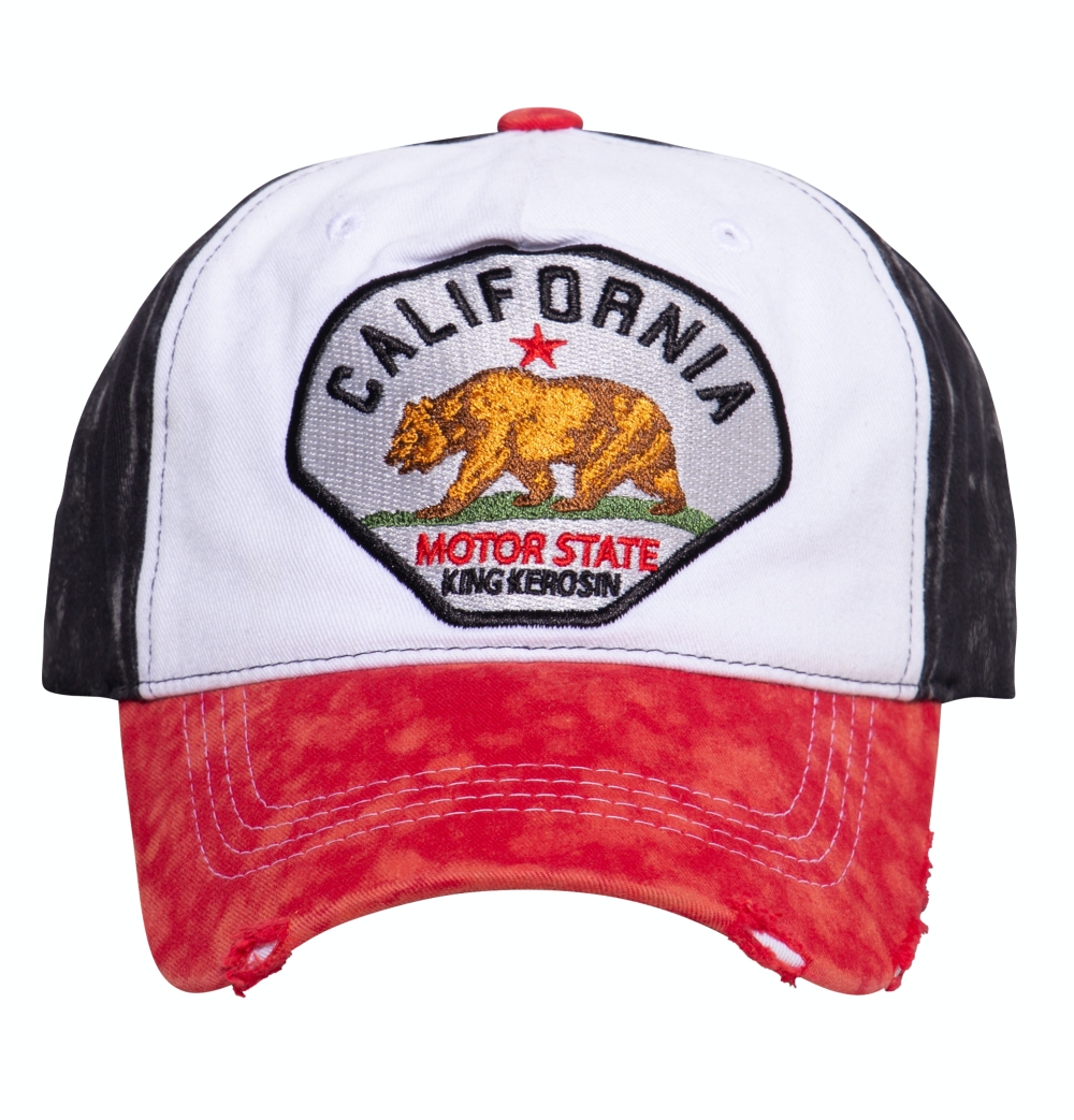 King Kerosin Baseball Cap im Destroyed-Look - California